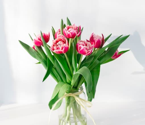 Centerpiece in a glass vase